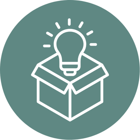 Icon of a box with a lightbulb